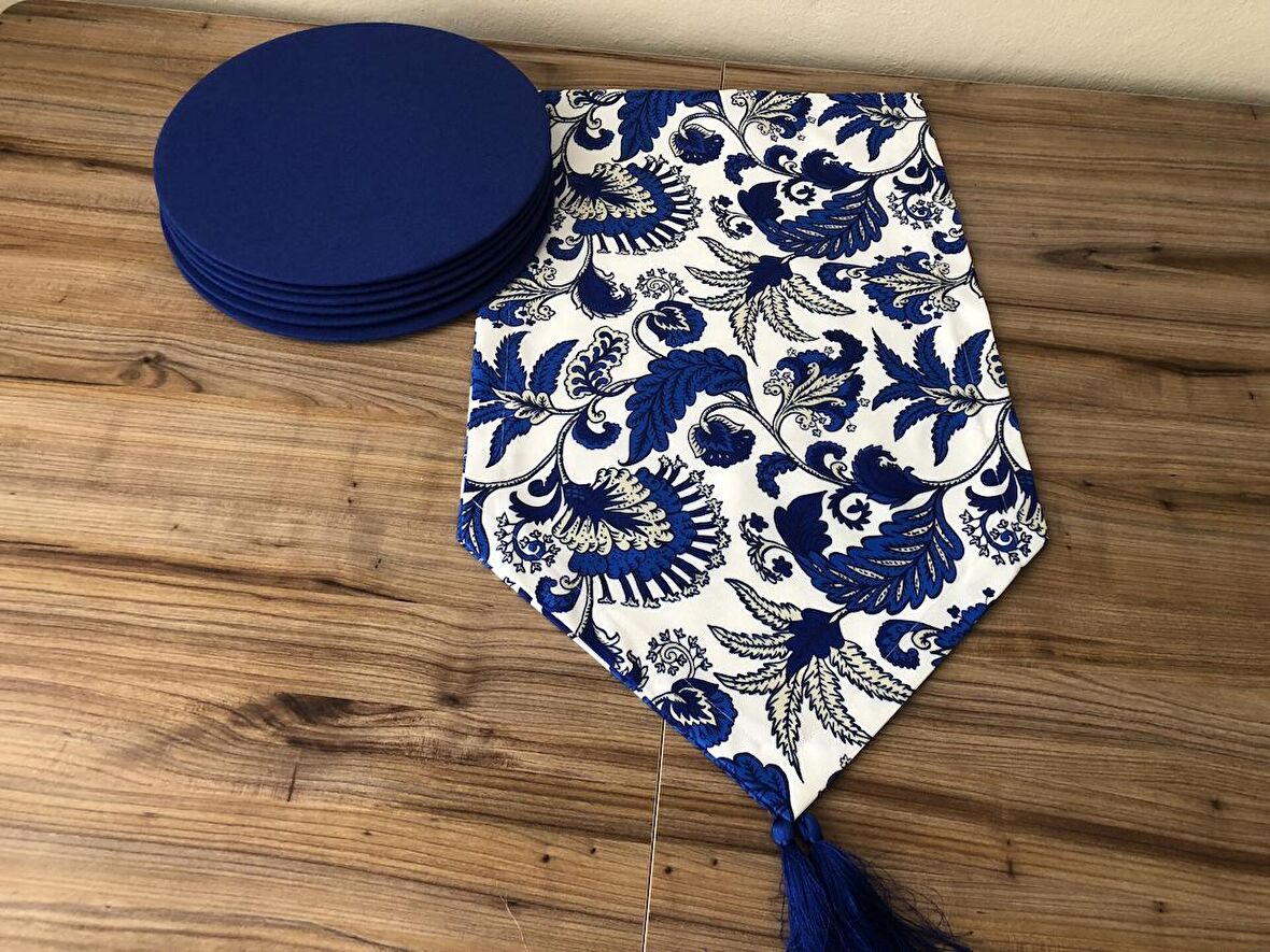 ÇİÇEKLİ BATİK DESENLİ RUNNER & SUPLA