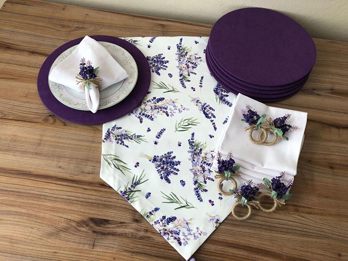 SOFRA SUNUM SETİ LAVANTA DESENLİ