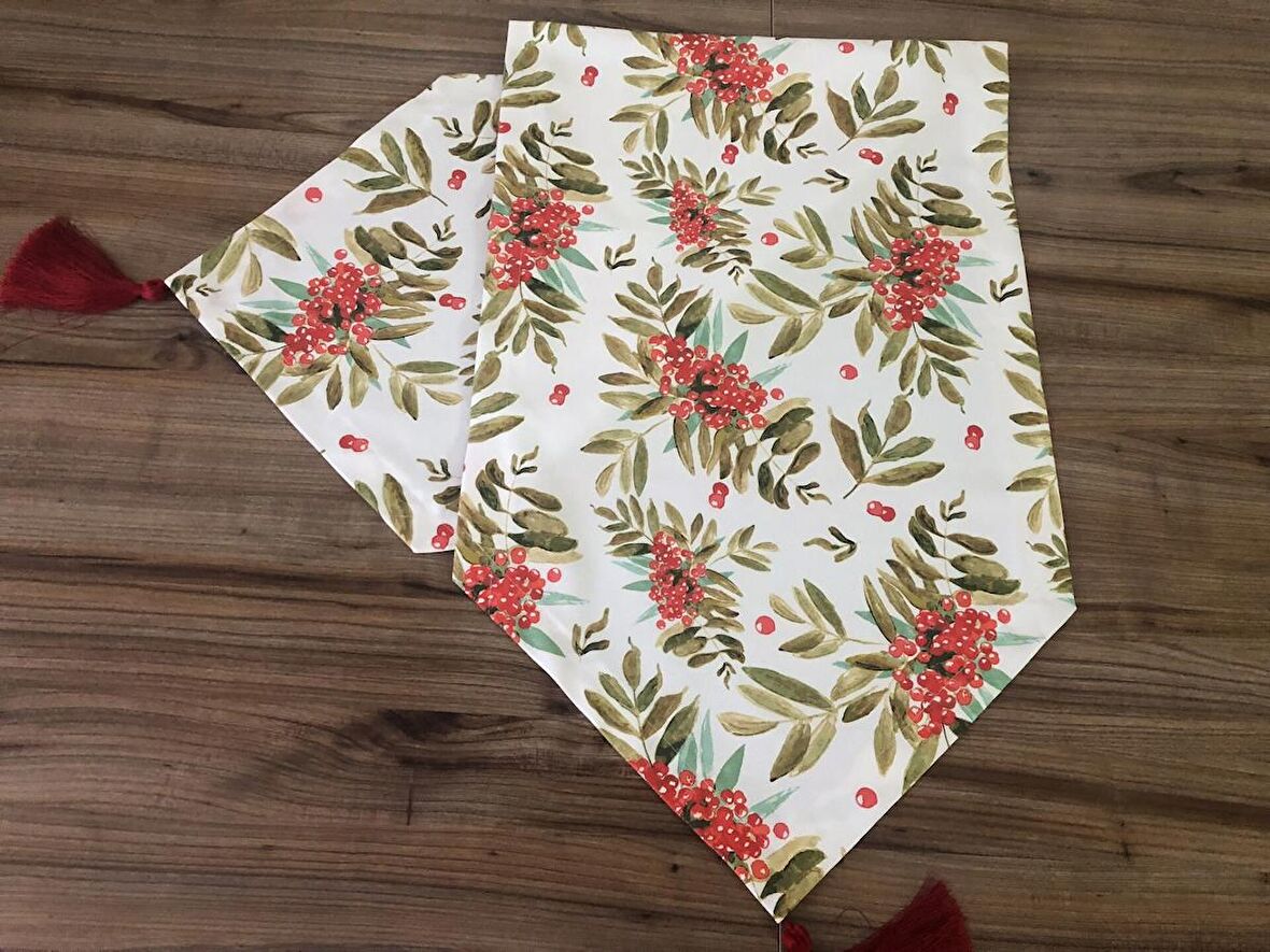 YILBAŞI ÇİÇEĞİ DESENLİ RUNNER