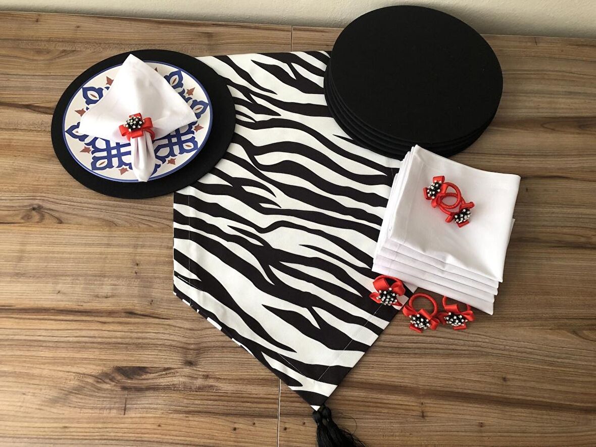 SOFRA SUNUM SETİ ZEBRA DESENLİ