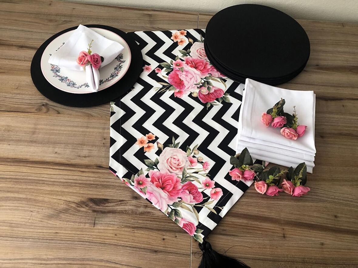 SOFRA SUNUM SETİ ÇİÇEK DESENLİ