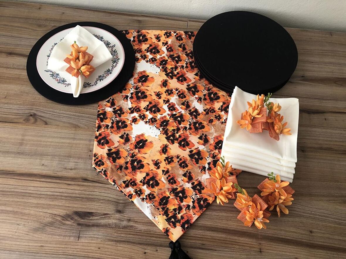 SOFRA SUNUM SETİ LEOPAR ÇİÇEK DESENLİ