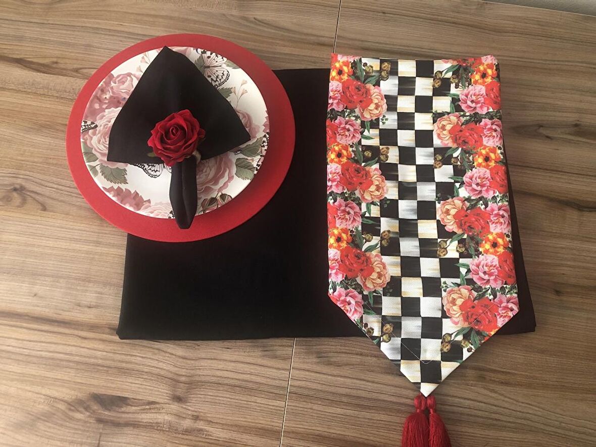 SOFRA SUNUM TAM SET GÜL DESENLİ