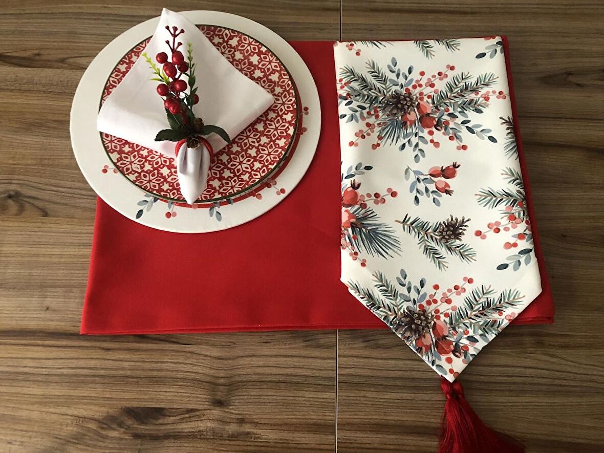 YILBAŞI SOFRA SUNUM SETİ KOZALAK VE KOKİNA DESENLİ