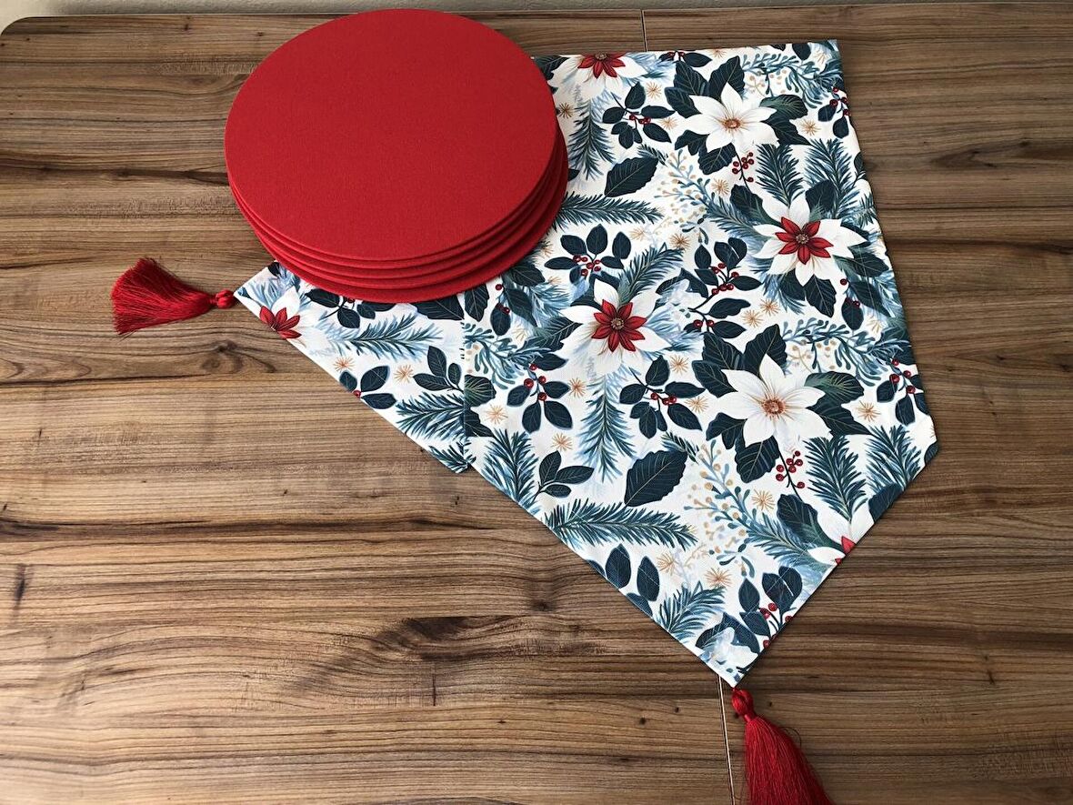 YILBAŞI ÇİÇEĞİ DESENLİ RUNNER &SUPLA