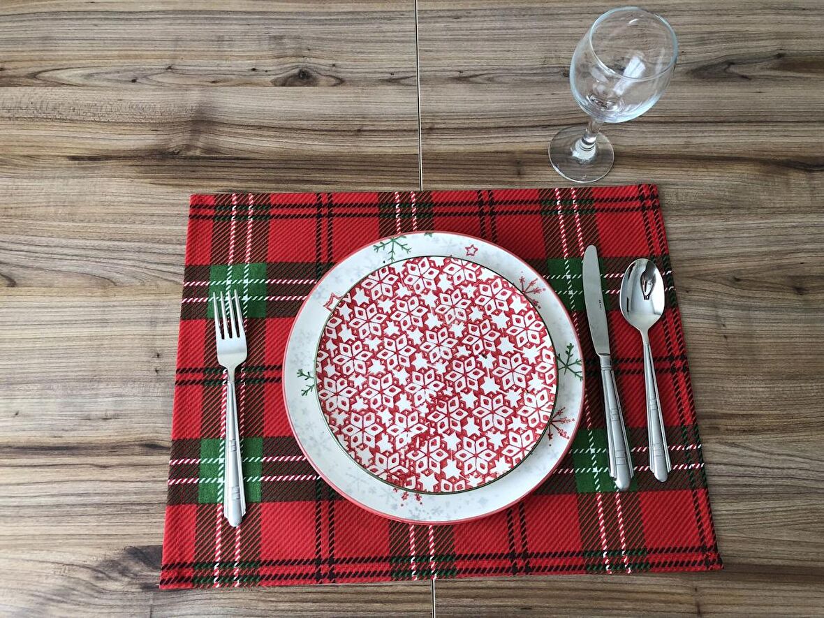 EKOSE DESENLİ AMERİKAN SERVİS (6 ADET )