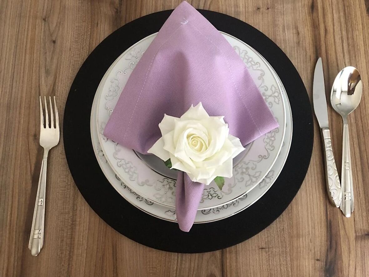 LİLA KUMAŞ PEÇETE (6 ADET ) (40X40 CM)