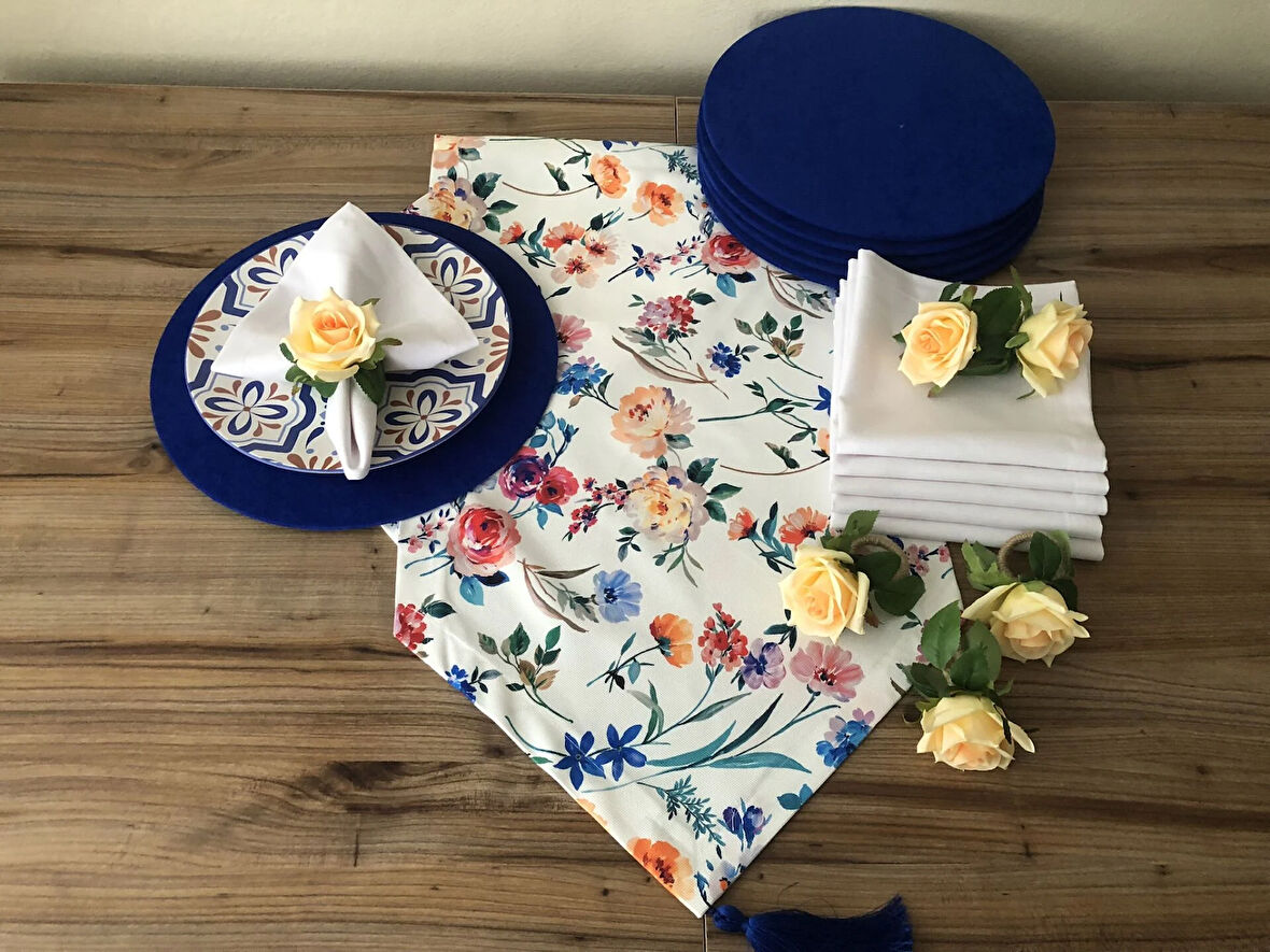 SOFRA SUNUM SETİ HUZURLU BAHÇE DESENLİ TAKIM