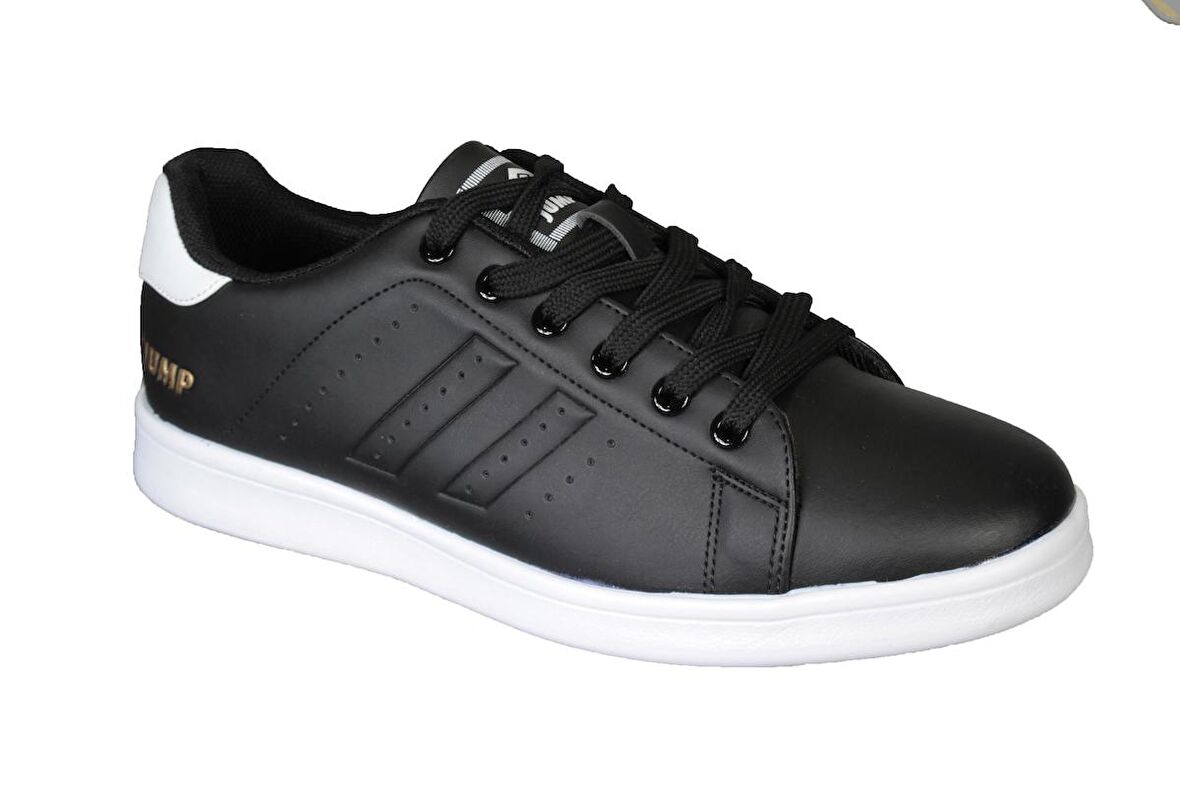 JUMP Erkek Siyah Tabanı Beyaz Comfort Taban Sneacers Düz Taban Spor Ayakkabı