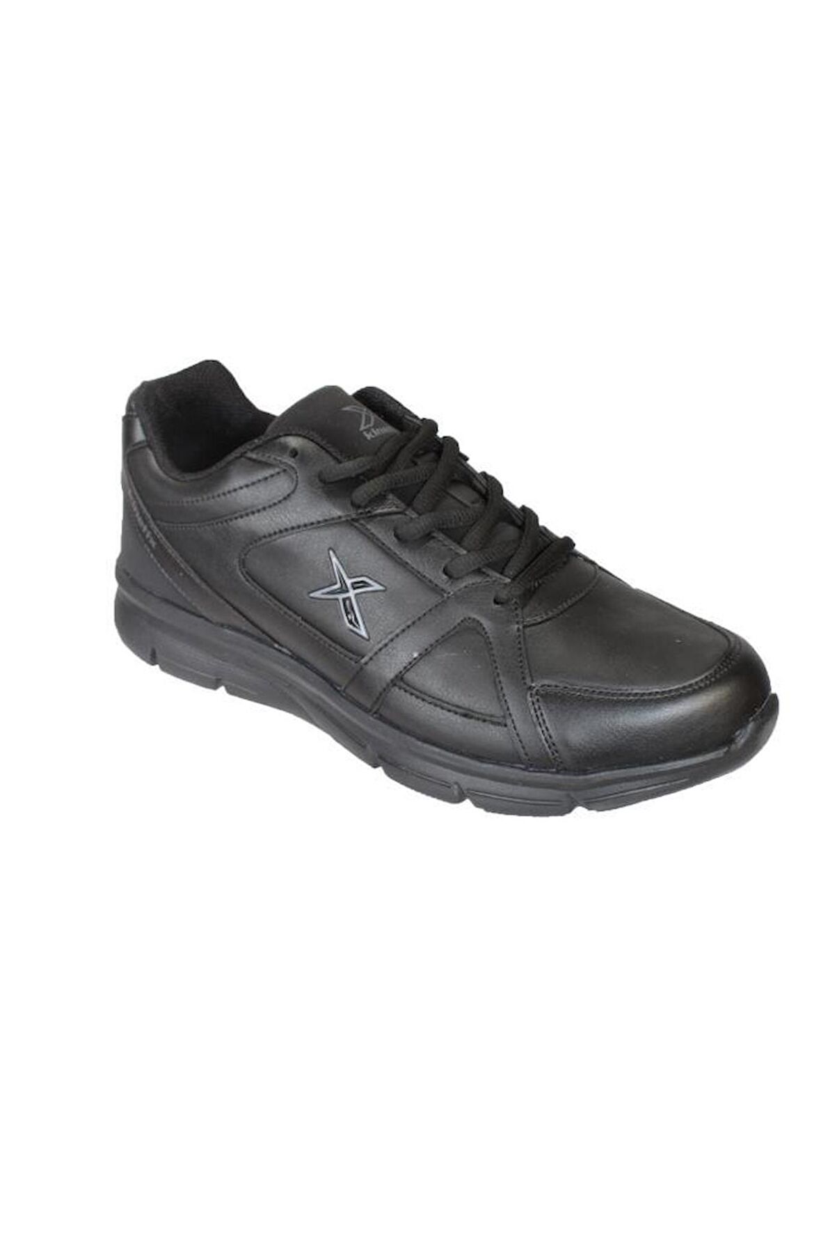 KİNETİX Erkek Siyah Cilt Bağcıklı Sneacer Günlük Spor Ayakkabı