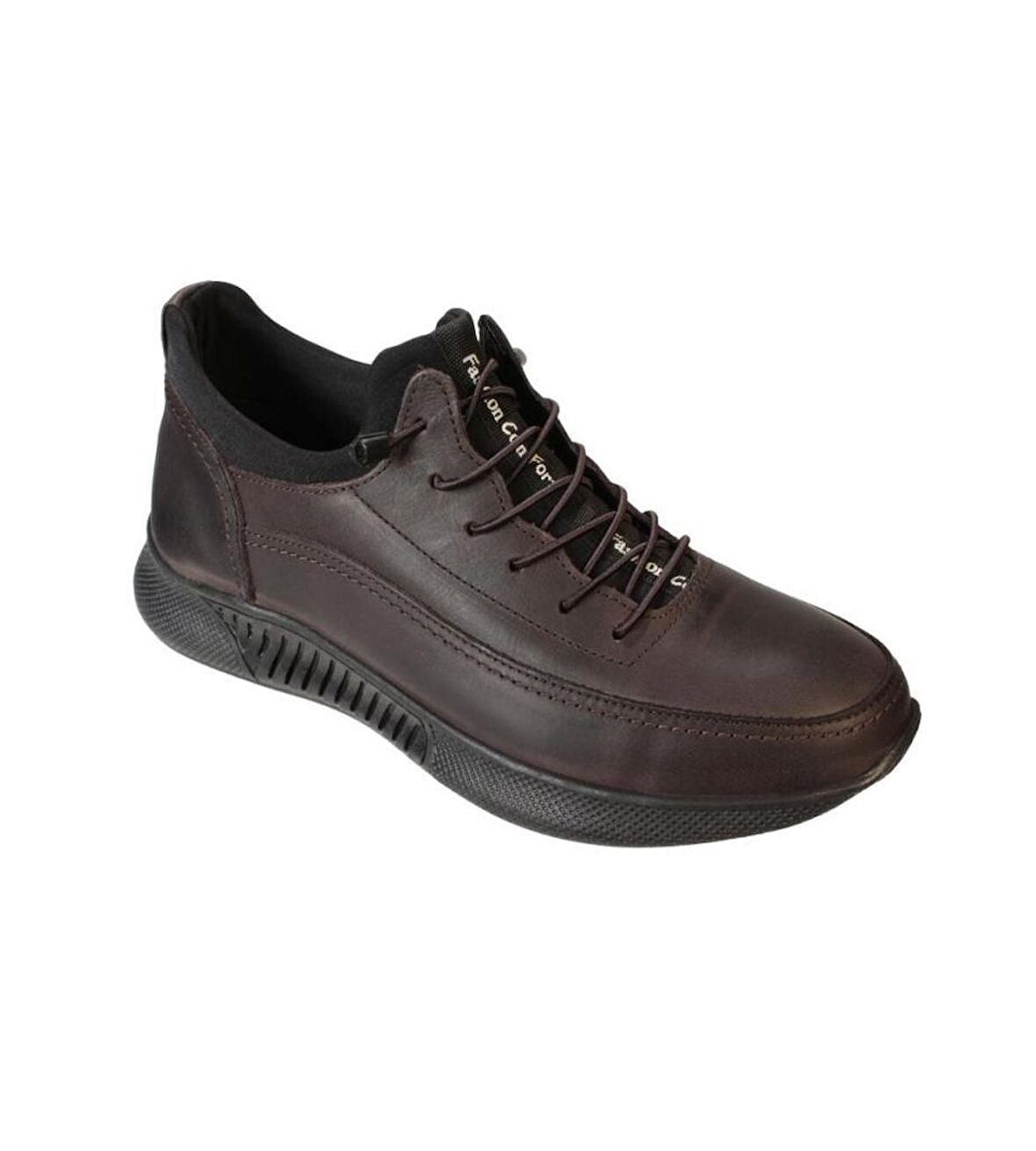 YAZKIŞ Erkek Siyah Kahverengi Mat Cilt Hakiki Deri Termo Taban Soğuya ve Kışa Dayanaklı Ayakkabı