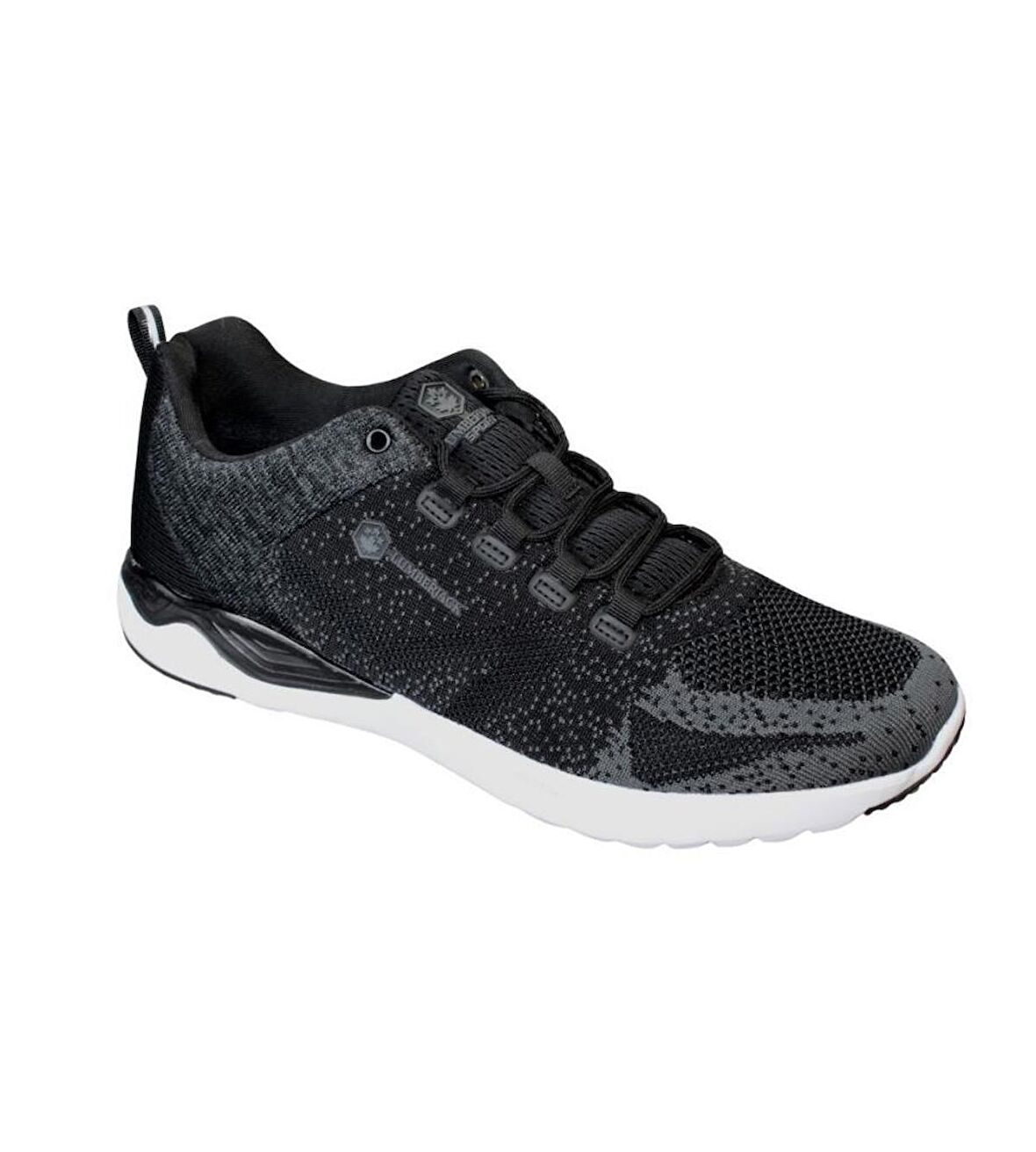 LUMBERJACK Erkek Siyah Çift Örgü Büyük Numara 46 47 Memory Taban Sneaker Spor Ayakkabı