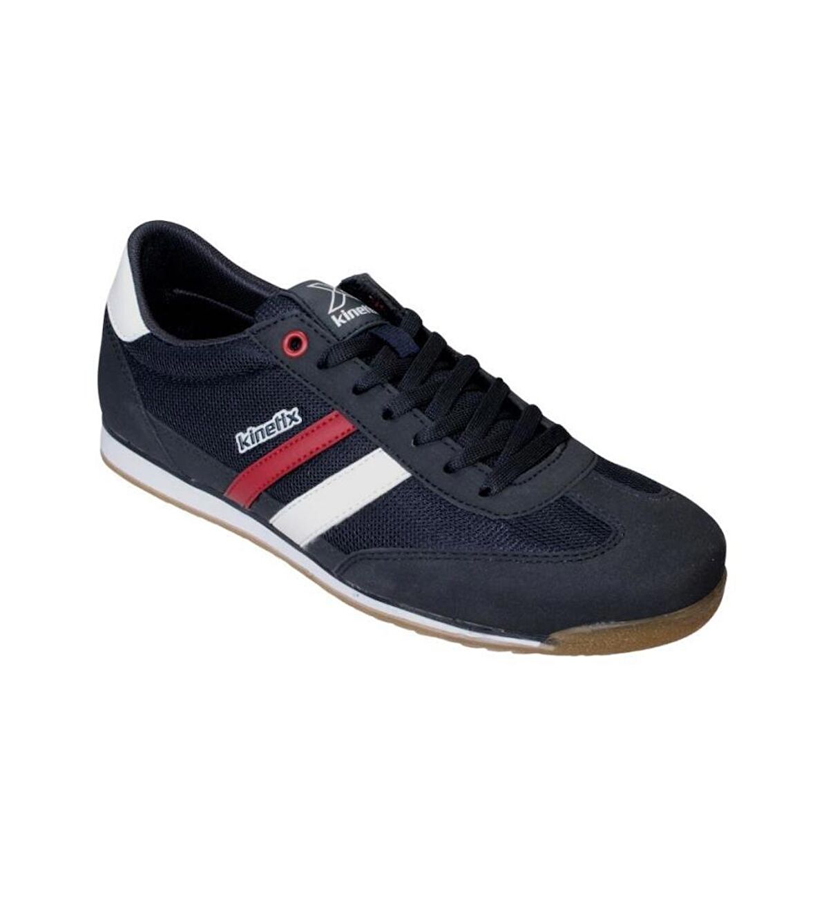 KİNETİX Siyah Çizgili İnce Kaymaz Kauçuk Taban Spor Salon Ayakkabısı