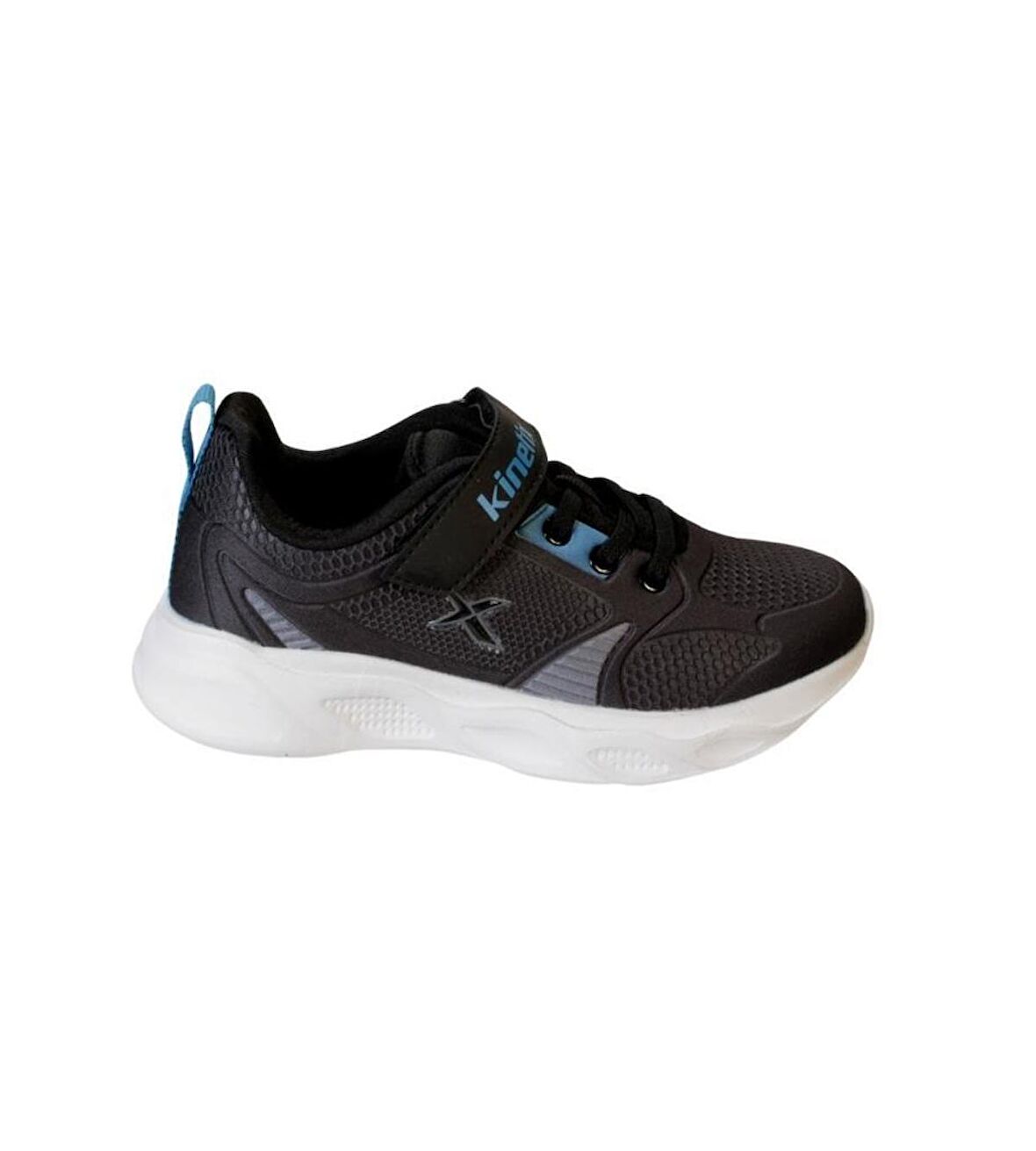 KİNETİX Erkek Çocuk Siyah Gri Cilt Çırtlı Sneaker Spor Yürüyüş Ayakkabısı