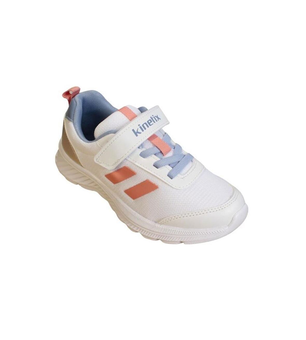 KİNETİX Kız Çocuk Beyaz Mor Yanı Çift Çizgili Çırtlı Spor Ayakkabı