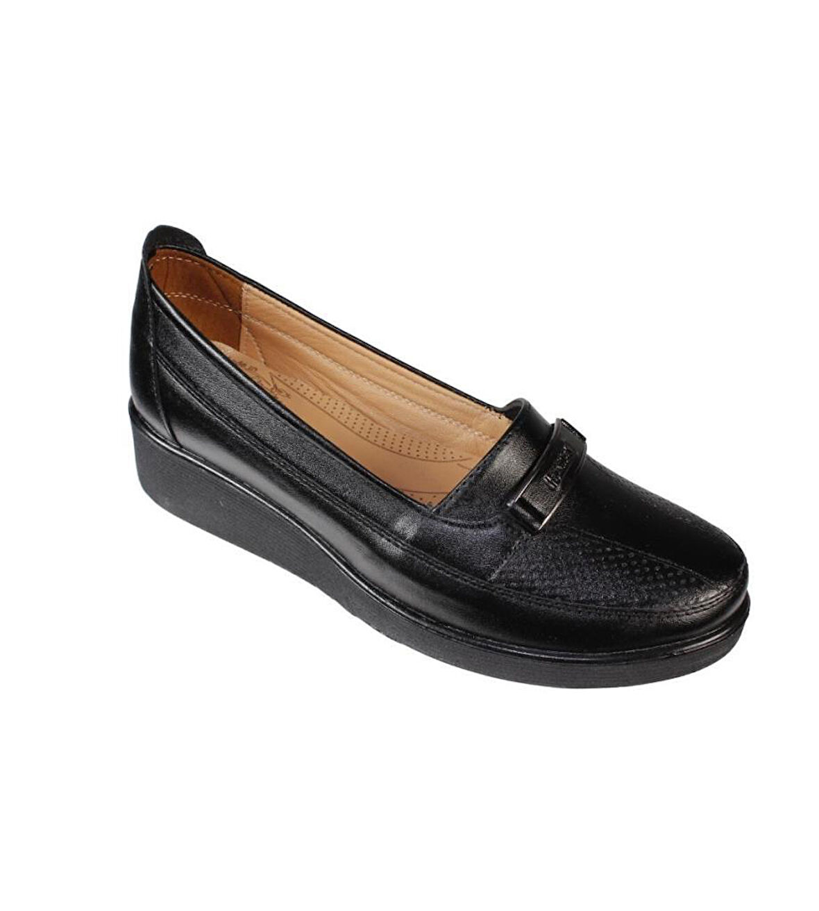 YAZKIŞ Kadın Siyah Dolgu Jel İçtabanlı Anne Ayakkabısı Topuk Boyu 4cm