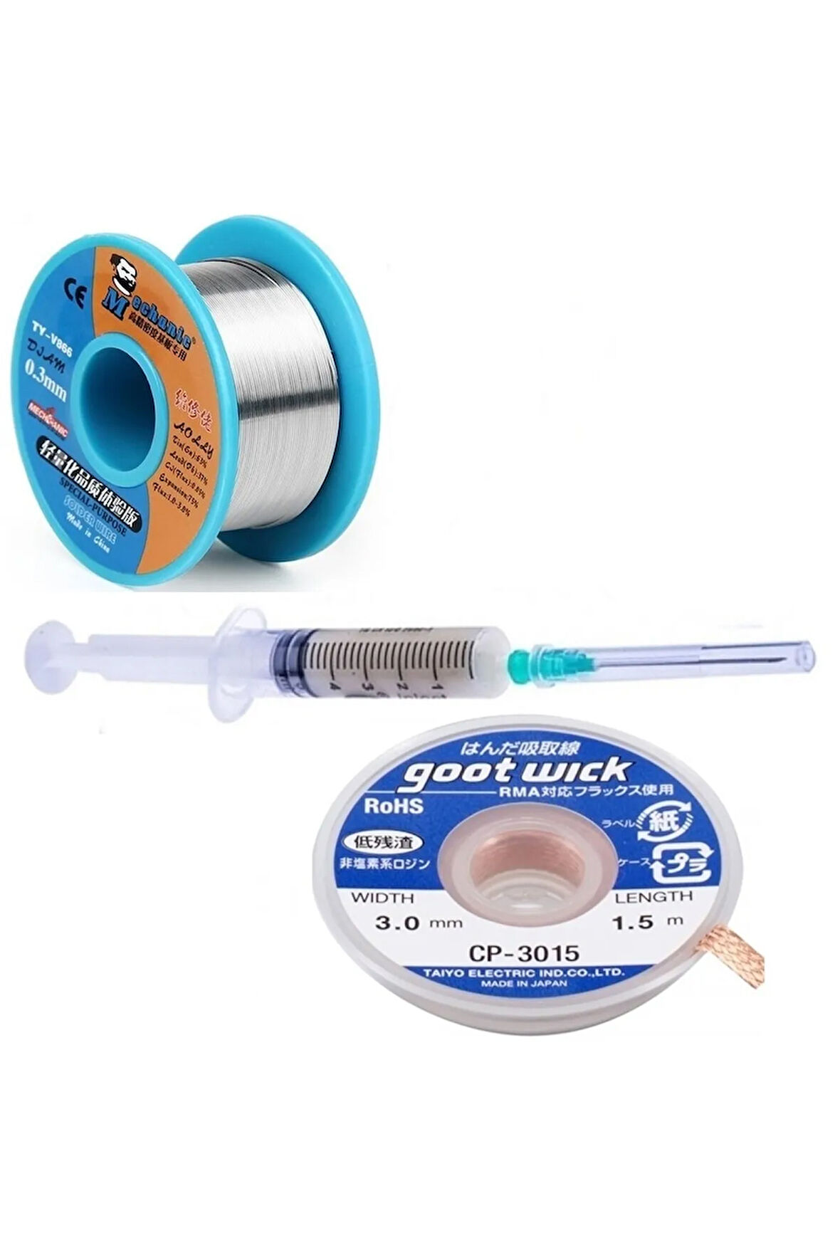 Mechanic Soldering Wıre 63 Sn-37 Pb Lehim Teli 40 Gr. 03 Mm Lehim Sökme Ve Toplama Seti