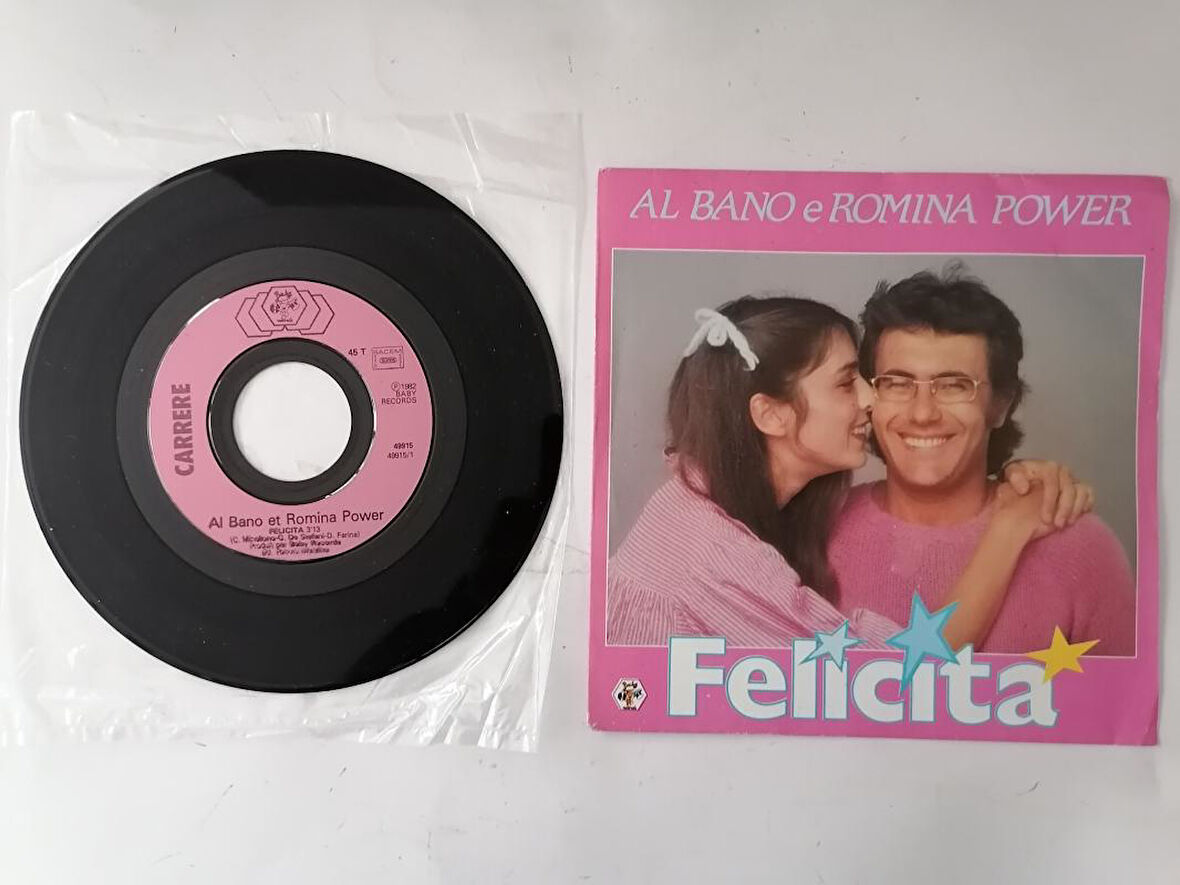 AL BANO & ROMINA POWER - FELICITA  -1982 Fransa Basım 45 LİK PLAK