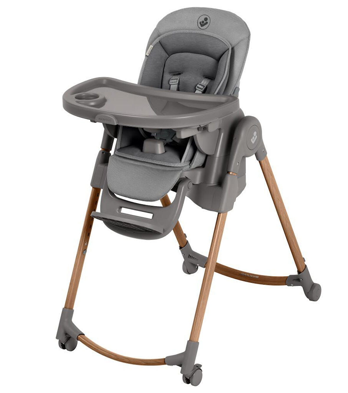 Maxi-Cosi Minla Plus 6'sı Bir Arada Ahşap Görünümlü 4 Tekerlekli Mama Sandalyesi Elegance Graphite