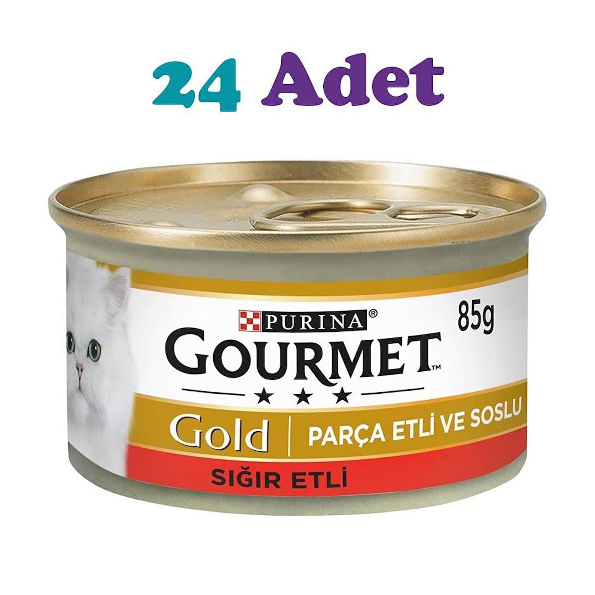 Gourmet Gold Parça Etli Soslu Sığır Etli Kedi Konservesi 85g (24 Adet)