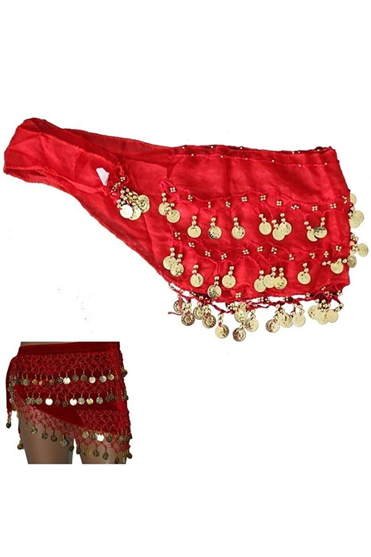 Kırmızı Renk Shakira Şakira Dansöz Oryantal Kemeri