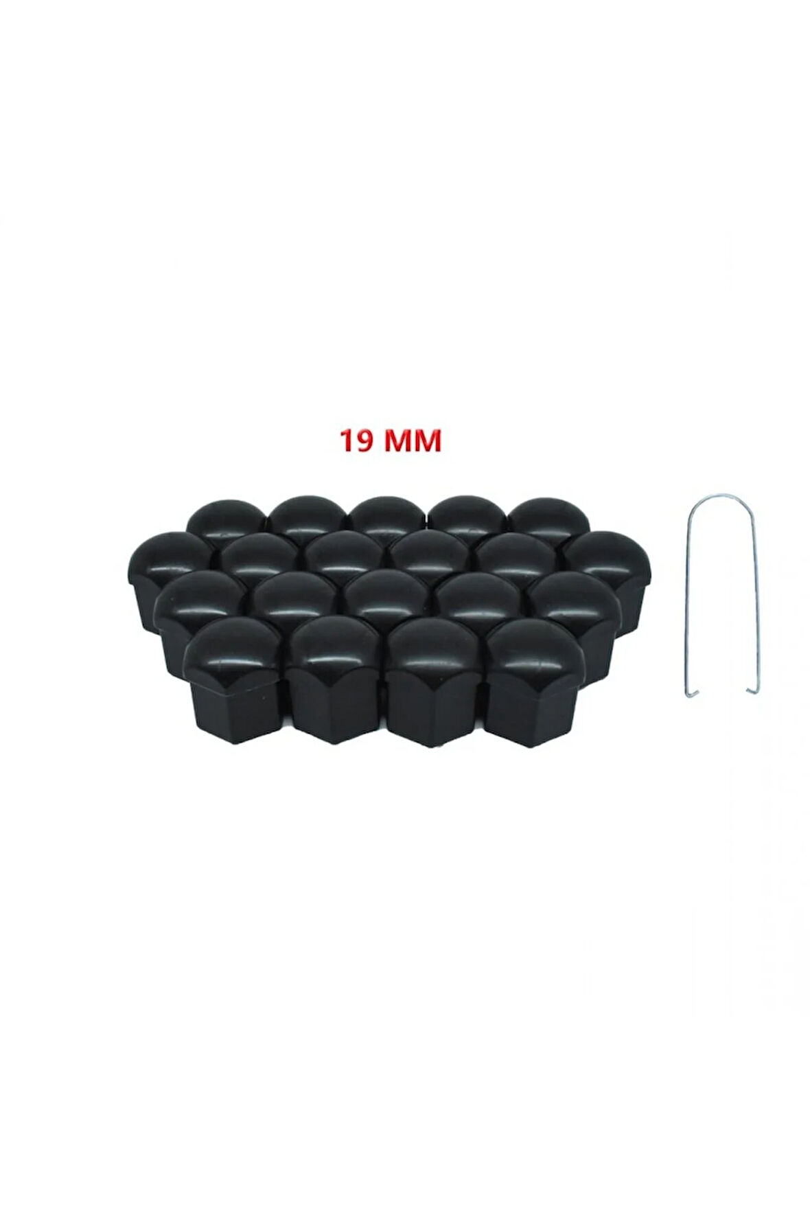 Viteksa Bijon Kapağı Düz 19mm Siyah 20li Set