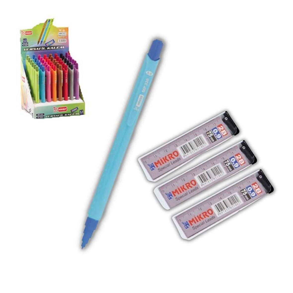 0.9 mm Uçlu Kalem ve 0,9 mm Ucu 3 Adet Mikro Mp-330 Versatil Kalem Seti 1 Paket