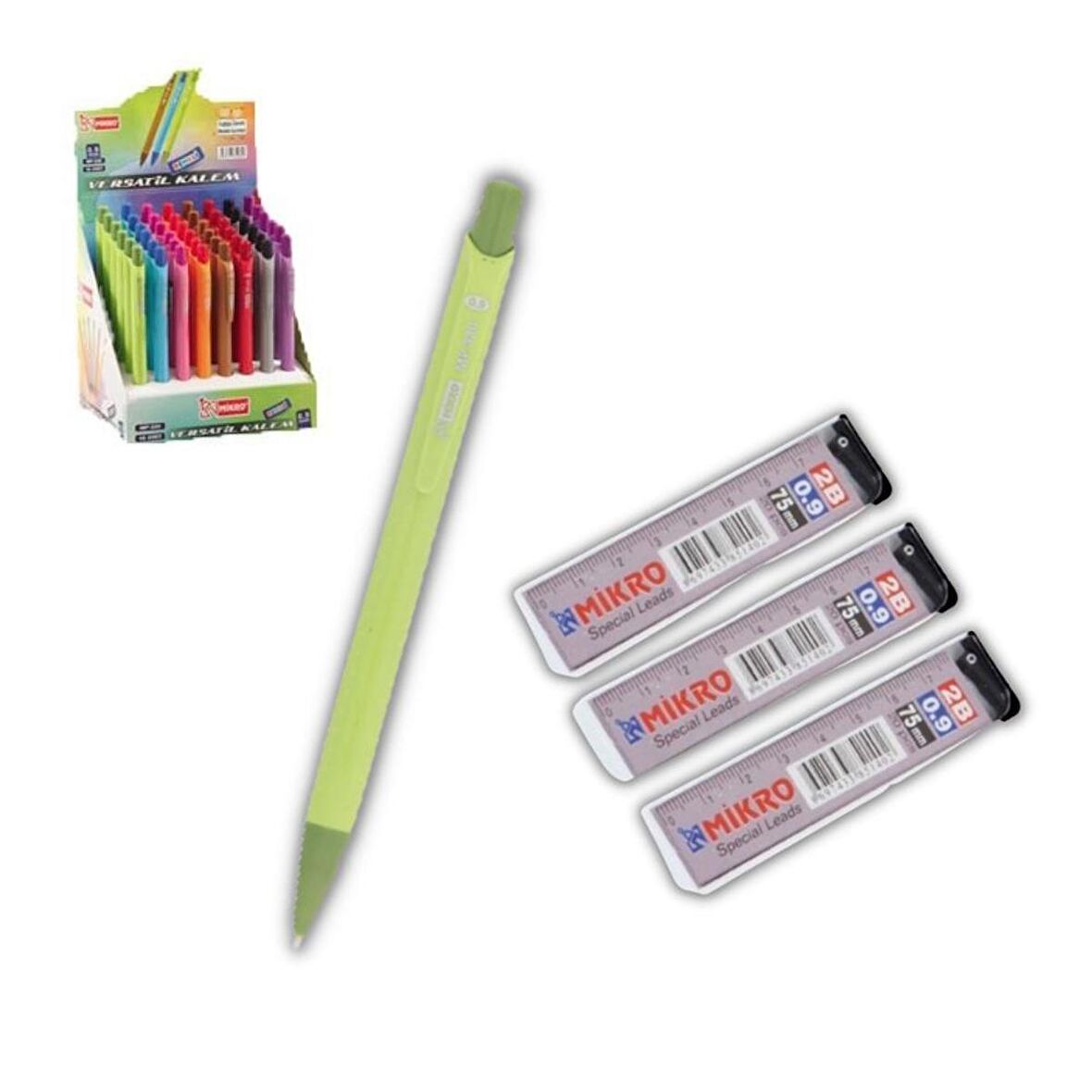 0.9 mm Uçlu Kalem ve 0,9 mm Ucu 3 Adet Mikro Mp-330 Versatil Kalem Seti 1 Paket