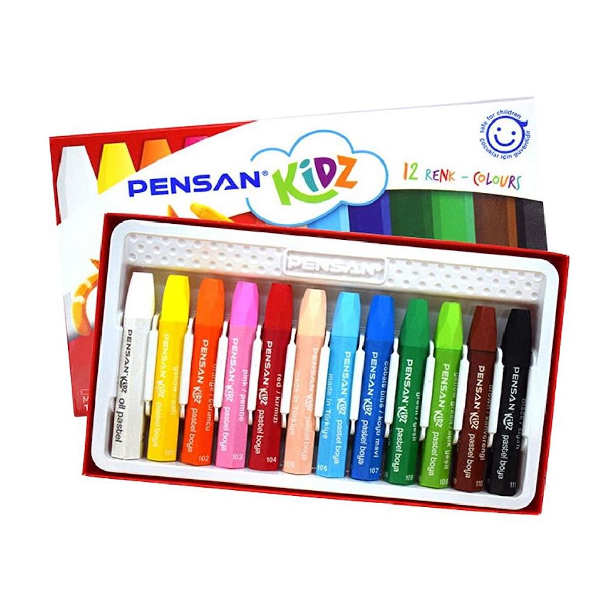 Pastel Boya 12 li Karton Kutu 1 Adet Pensan 12 Renk Pastel Boya 1 Adet