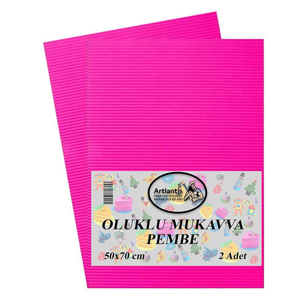 Pembe Oluklu Mukavva 50x70 2 Adet Artlantis Oluklu Mukavva Pembe Renkli 50*70 2 Adet