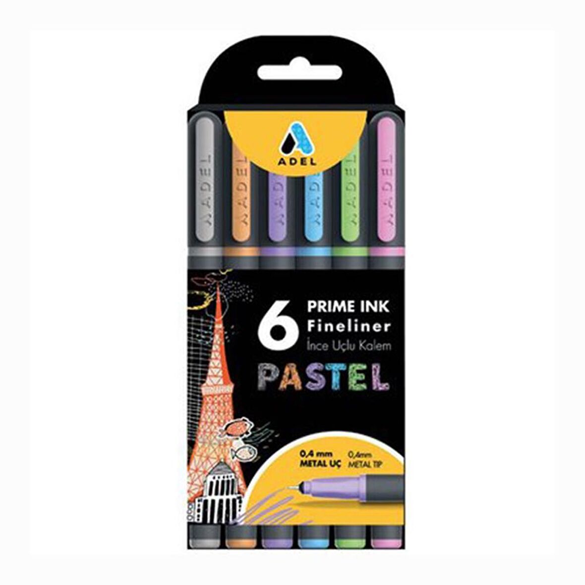 Fineliner 6 Lı Pastel İnce Uçlu Kalem Prime Ink 6 Renk 1 Paket