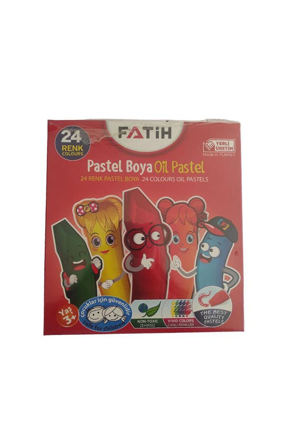 24 Renk Pastel Boya Karton Kutu 1 Paket 24 lü Pastel Boya Seti