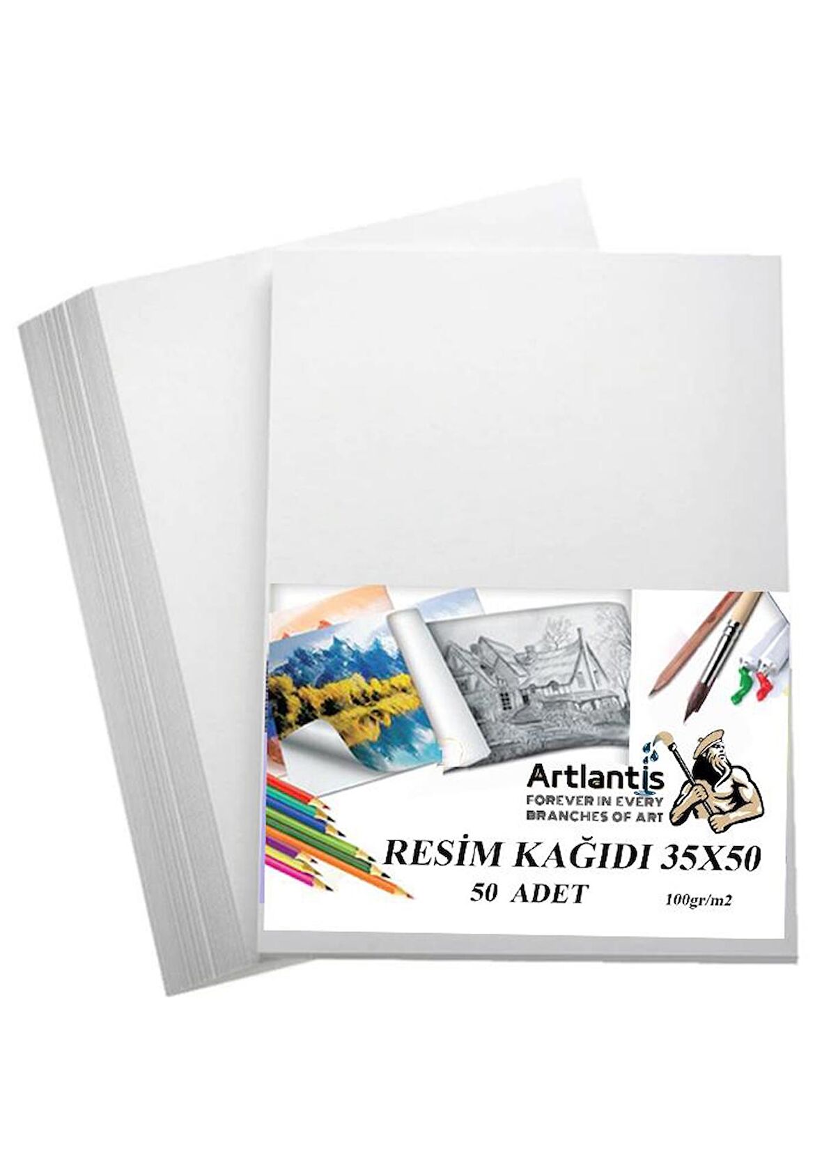 Resim Kağıdı 35x50 50 Li 100 gr 1 Paket 35*50 Resim Kartonu