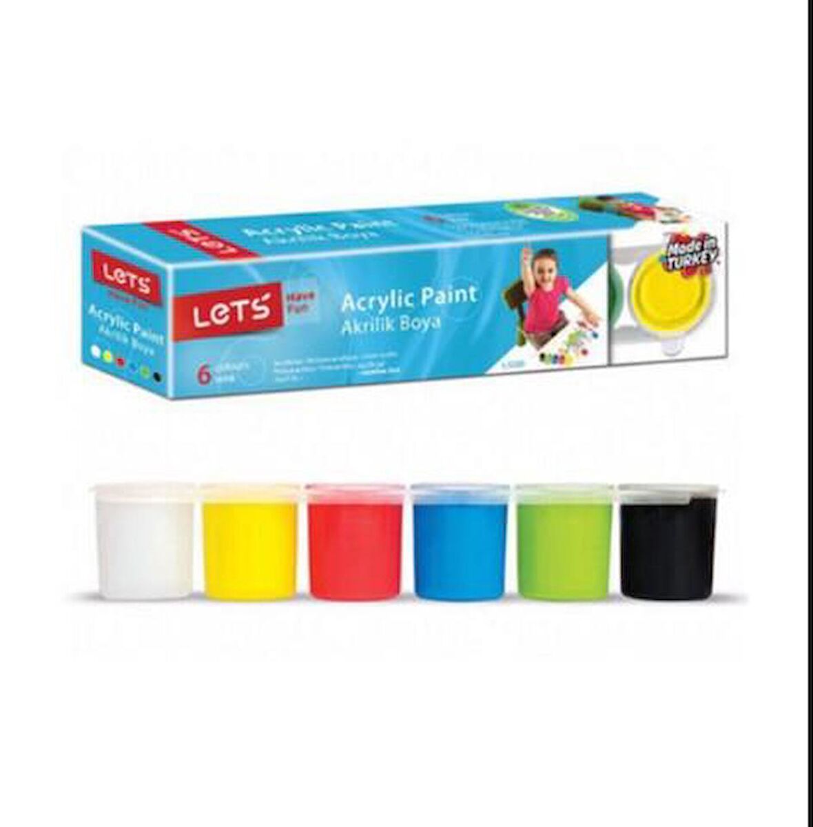 Akrilik Boya Seti Let's Acrylic Colors 6 Lı Set 6x25 Ml Akrilik Boya Seti 1 Paket