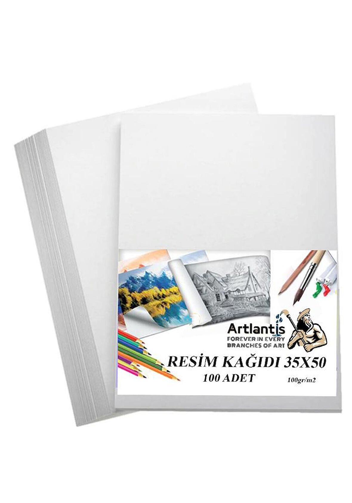 Resim Kağıdı 35x50 100 Lü 100 gr 1 Paket 35*50 Resim Kartonu