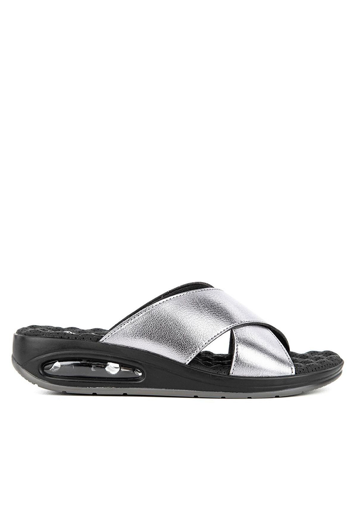 Muya 32234 Antares Çapraz Bant Metalik Kadın Terlik