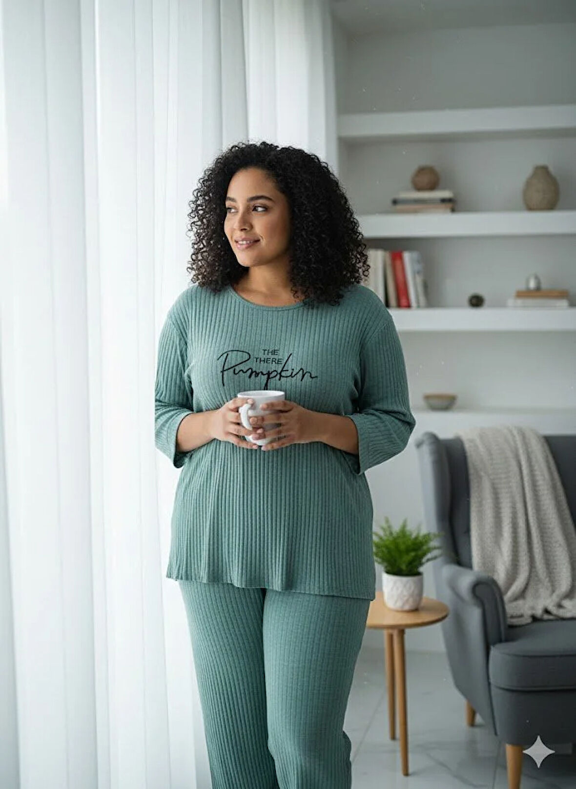 KADIN YEŞİL PUMPKİN PİJAMA TAKIMI