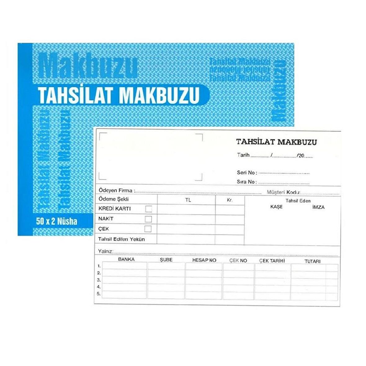 Tahsilat Makbuzu Otokopili 2-50 Gürmat Tahsilat Makbuzu Kendinden Karbonlu 50 Sayfa 1 Adet