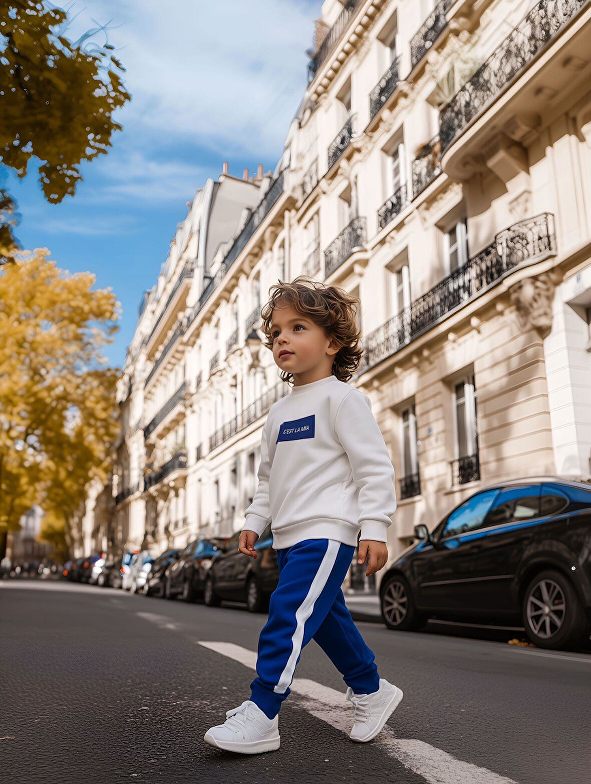 Baskılı Tek Çizgili Eşofman Takım