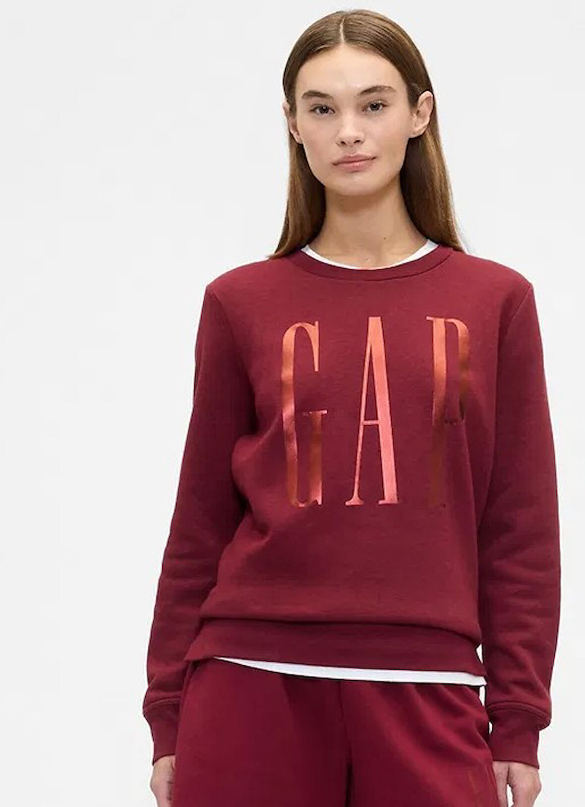 Gap Doorbuster Logo Sweatshirt 800444 Bisiklet Yaka Fleece Sweatshirt Kadın Sweatshirt