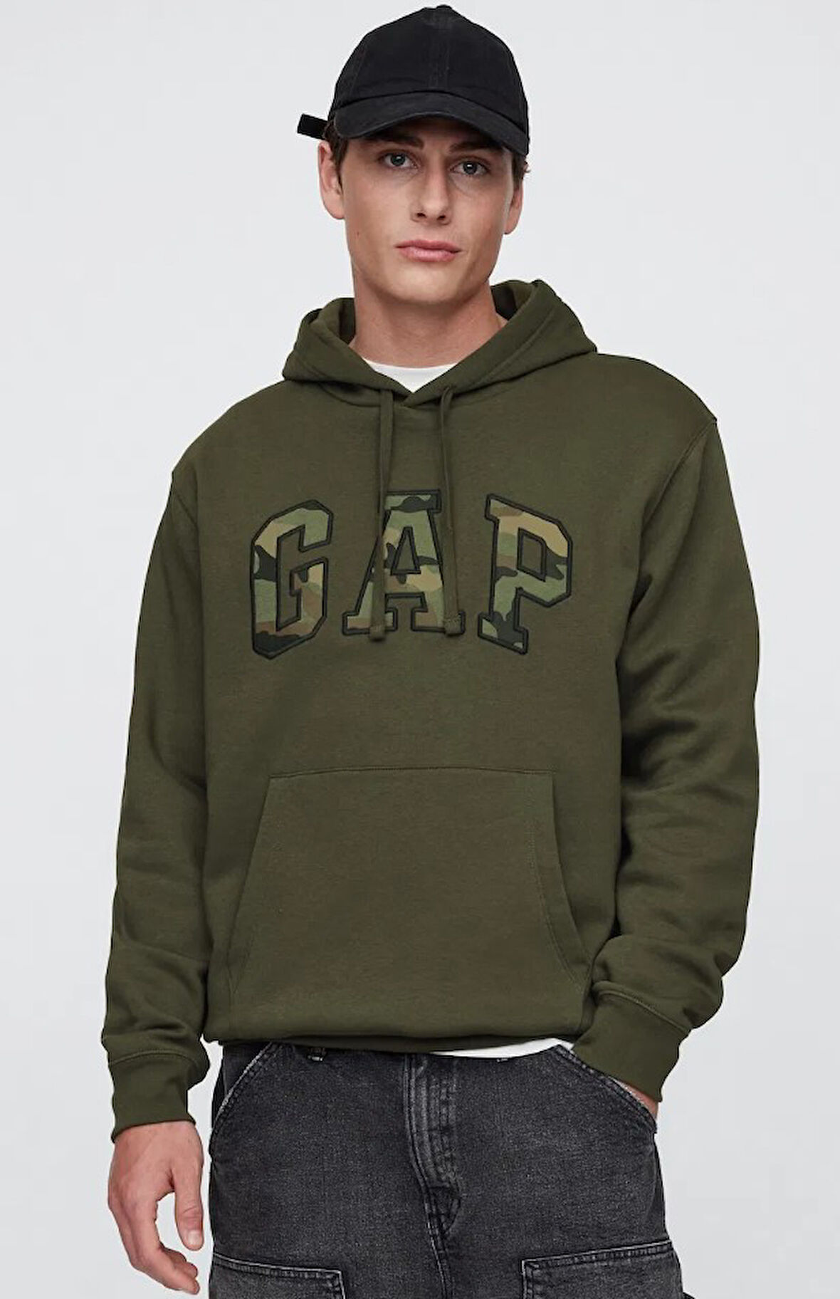 Gap Relaxed Gap Logo Camo Fıll 799757 Erkek Kapüşonlu Sweatshirt