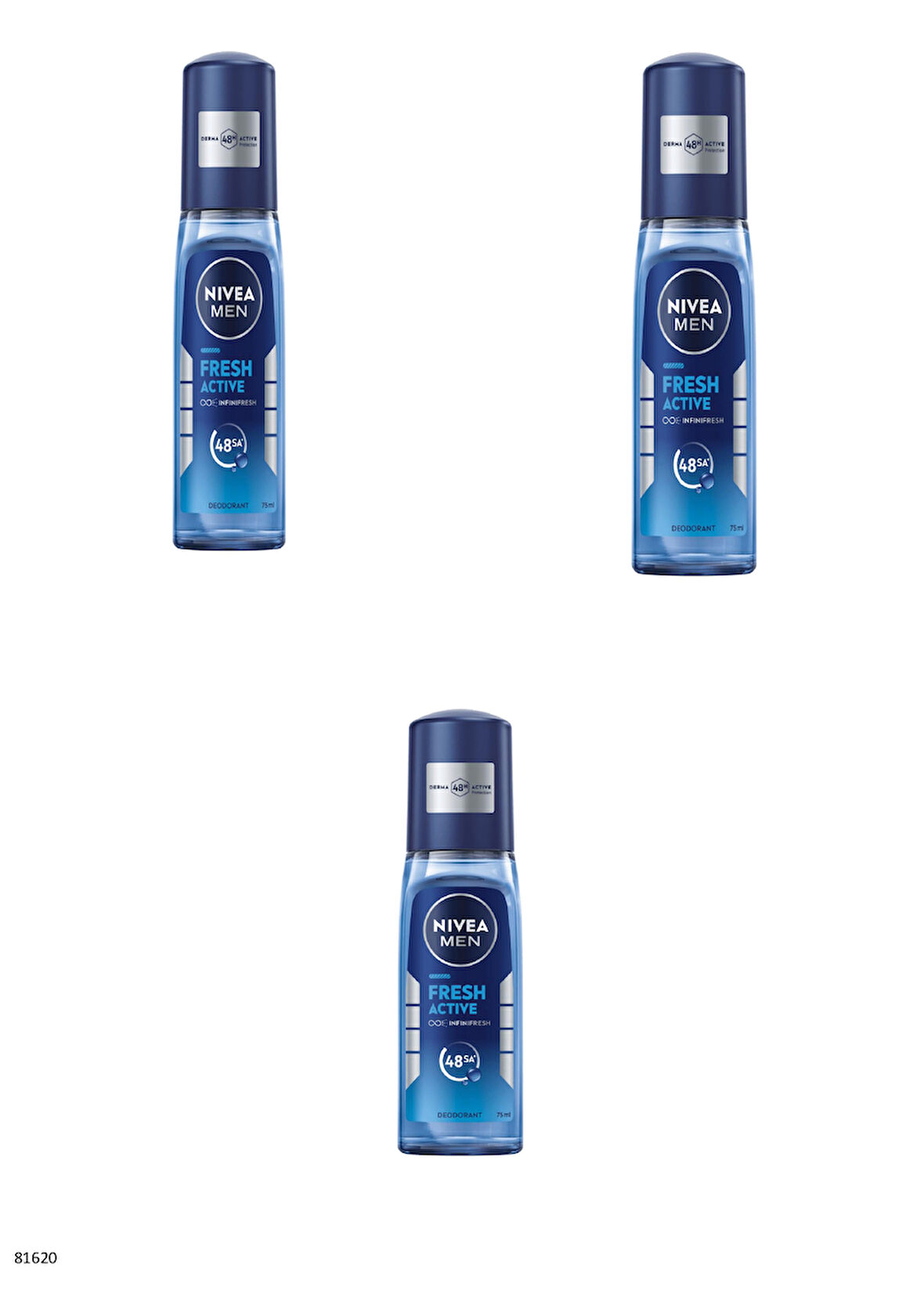 81620 NIVEA MEN Fresh Active Pump Sprey  3 ADET