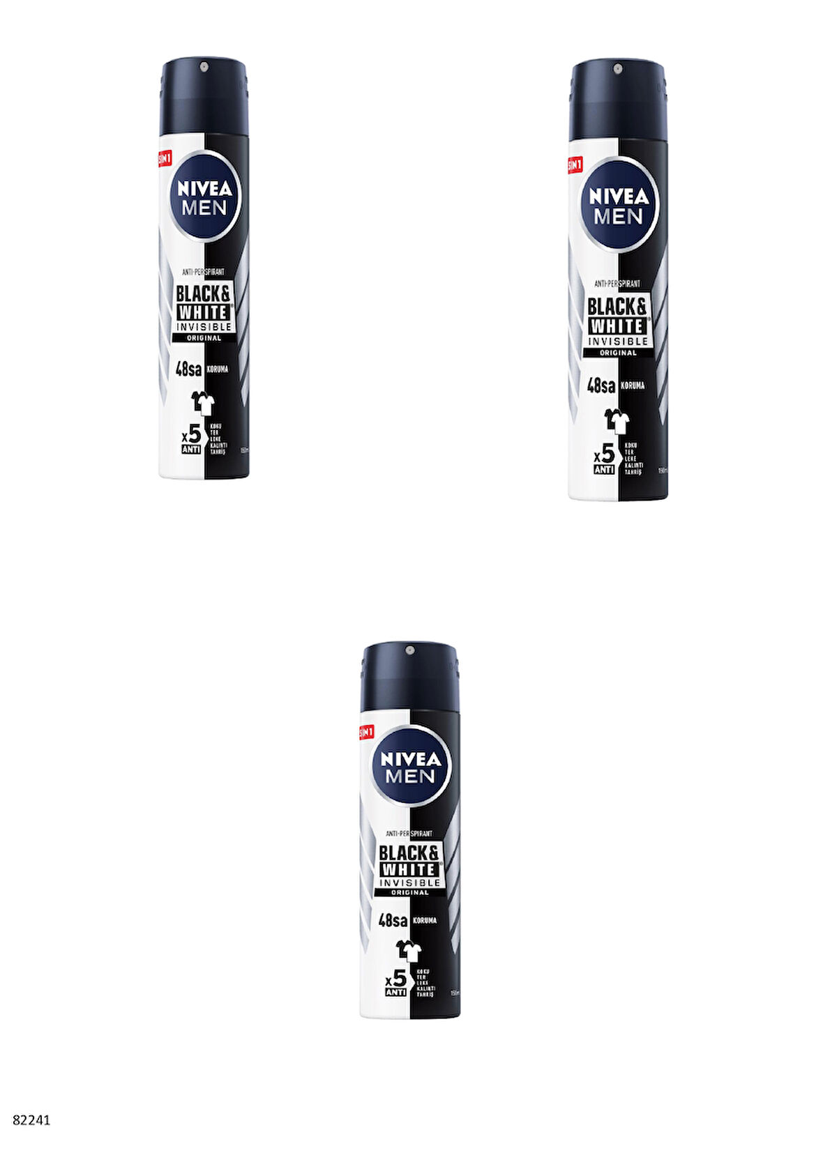 82241 NIVEA MEN BLACK & WHITE ORIGINAL SPREY  3 ADET