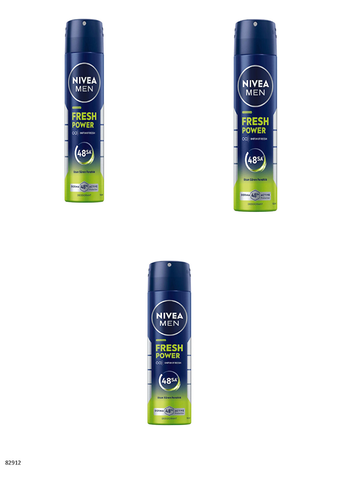 82912 NIVEA MEN FRESH POWER SPREY  3 ADET