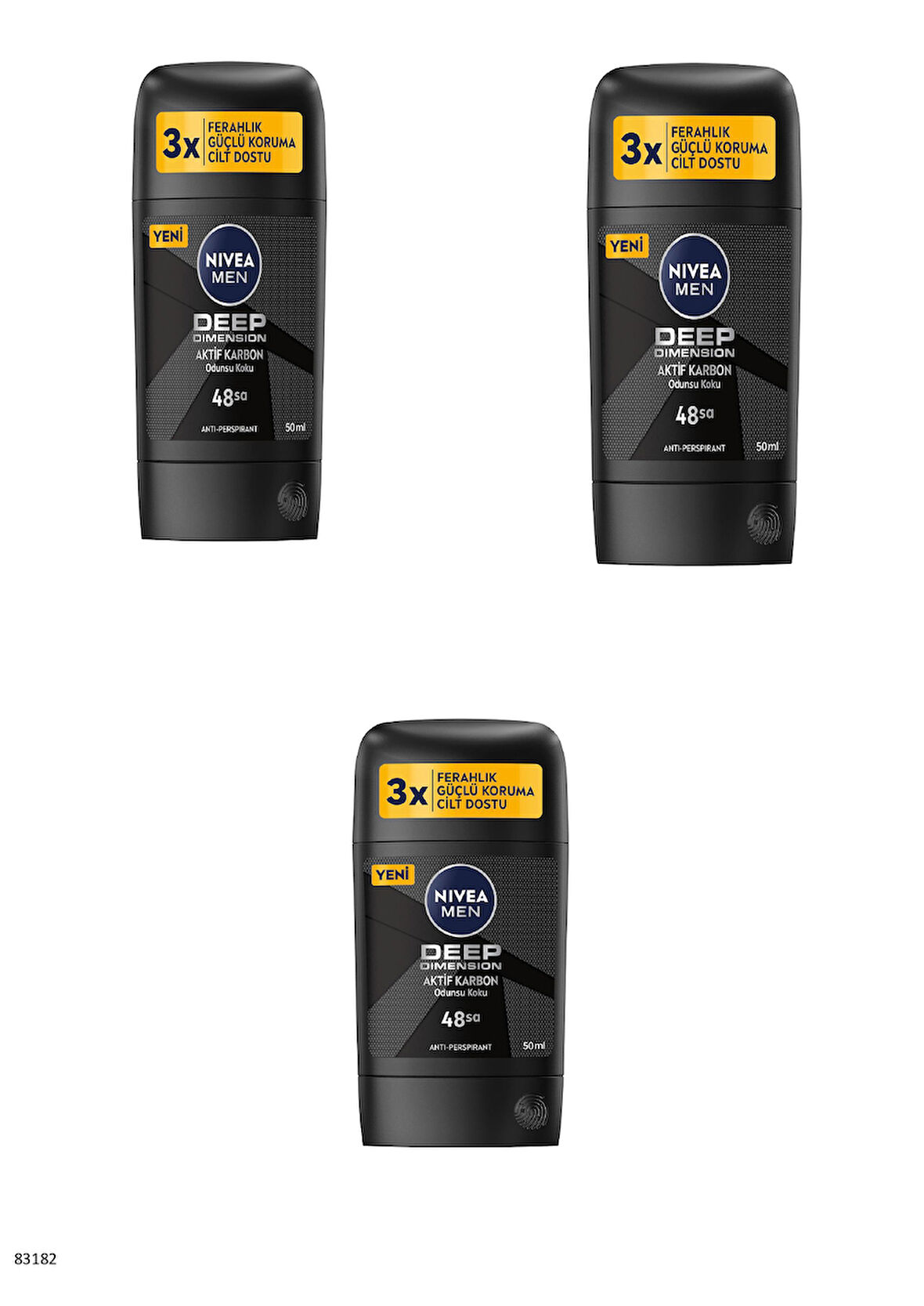 83182 NIVEA MEN DEEP DIMENSION STICK  3 ADET