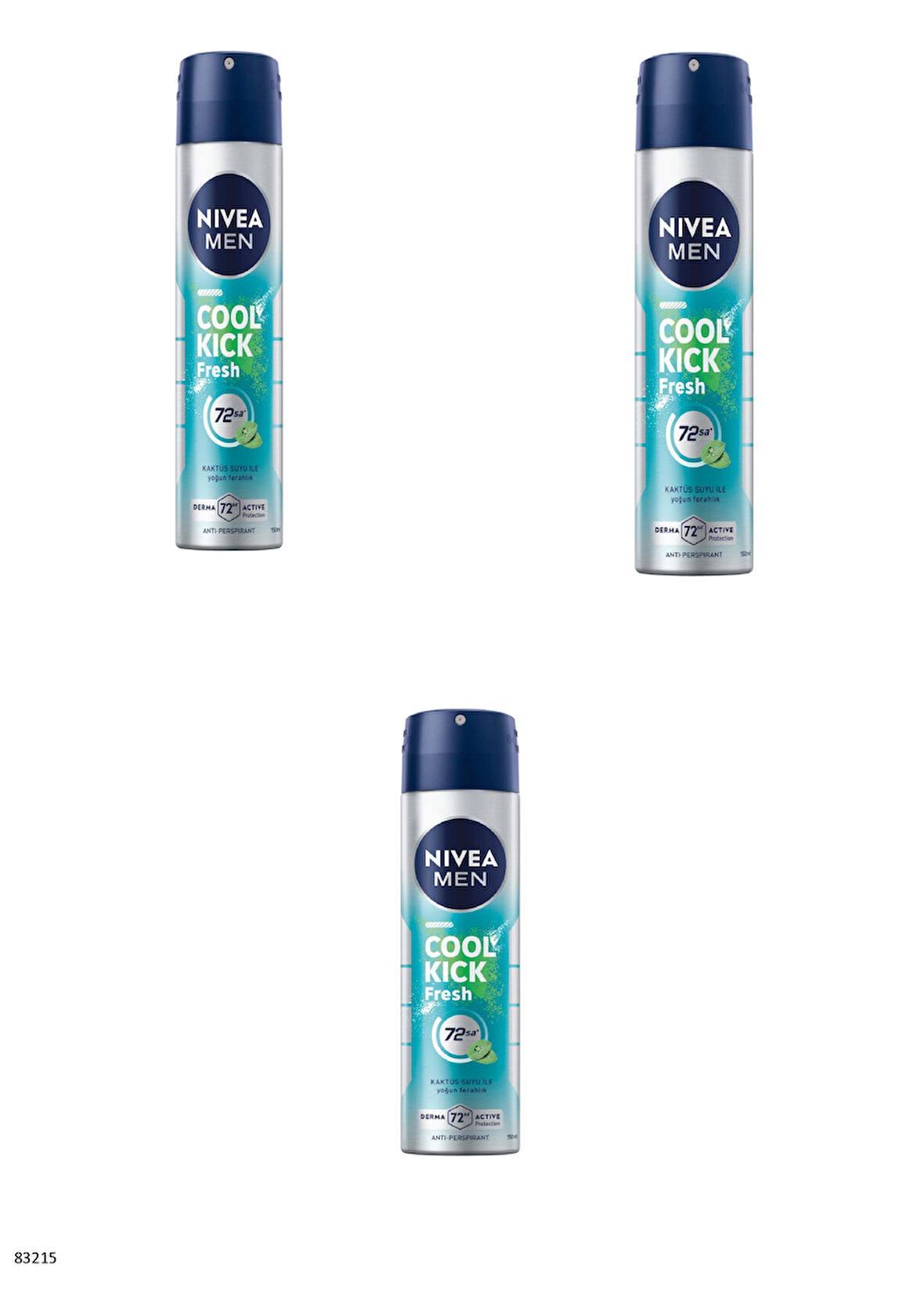 83215 NIVEA MEN COOL KICK FRESH SPREY  3 ADET