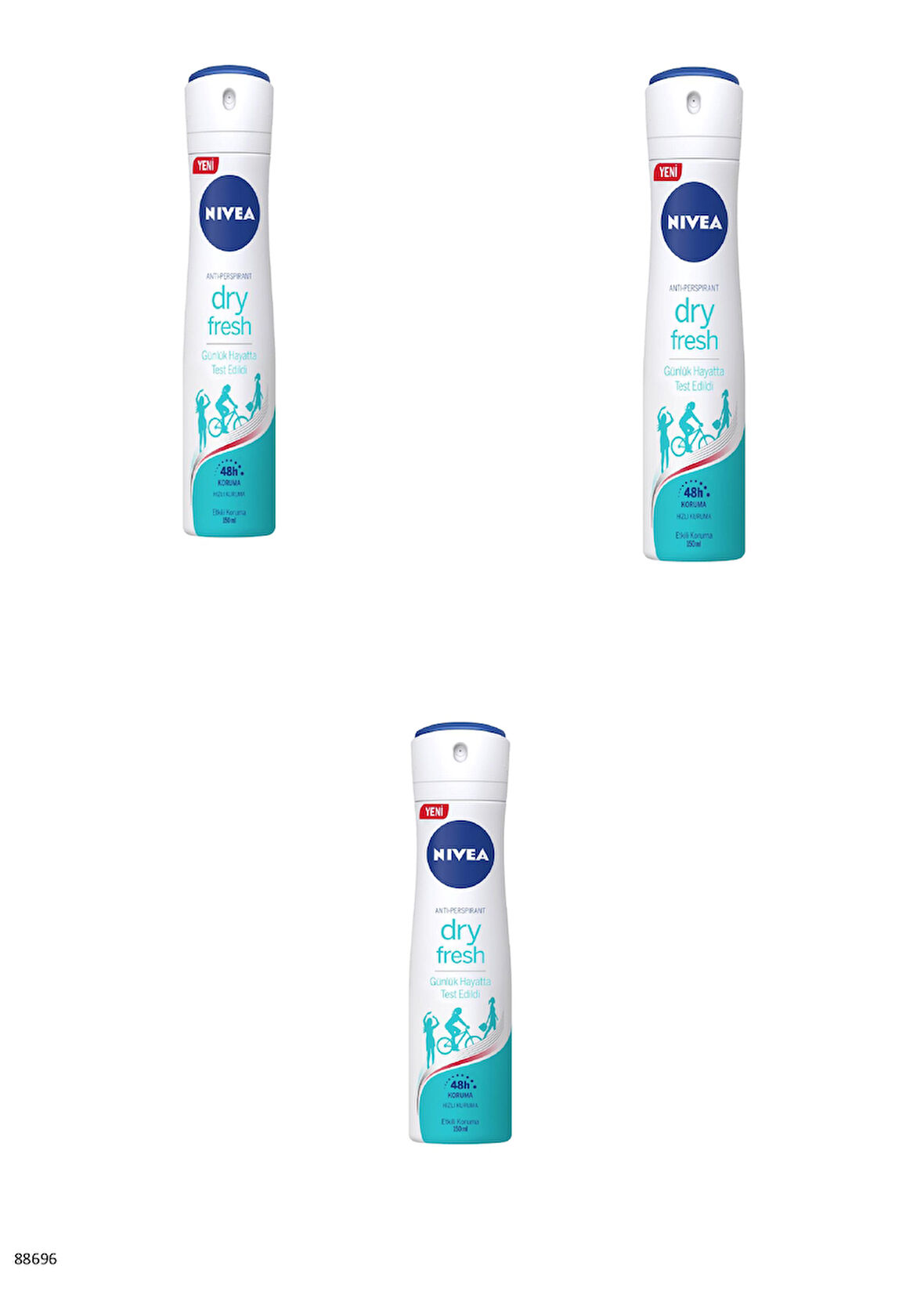 88696 NIVEA DRY FRESH SPREY  3 ADET