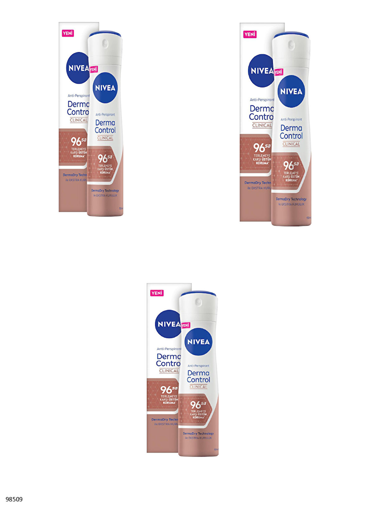 98509 NIVEA DERMA CONTROL CLINICAL SPREY 150ML  3 ADET