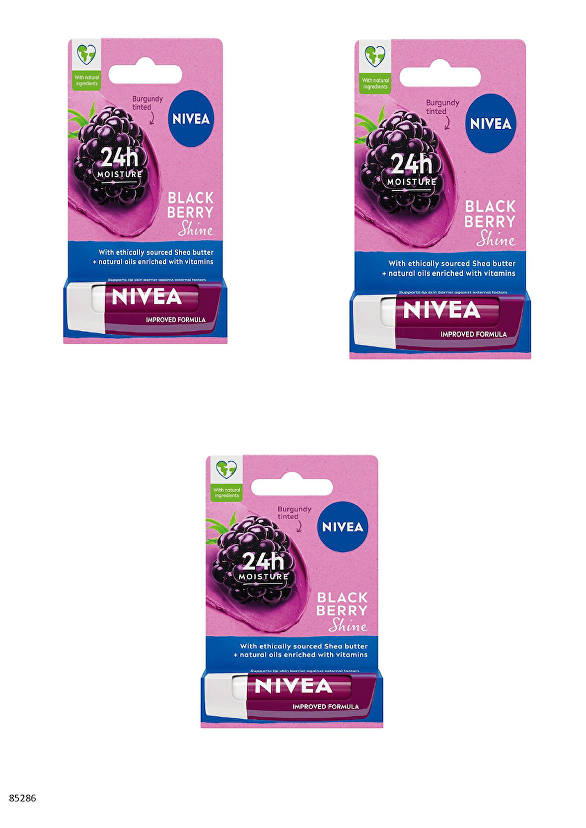 85286 NIVEA Böğürtlen Dudak Bakım Kremi  3 ADET