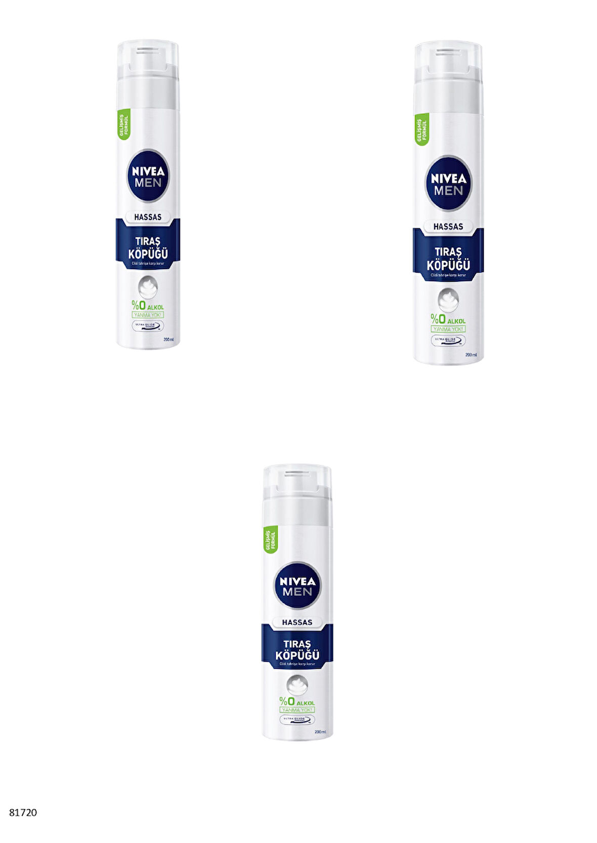 81720 NIVEA MEN HASSAS TIRAŞ KÖPÜĞÜ  3 ADET